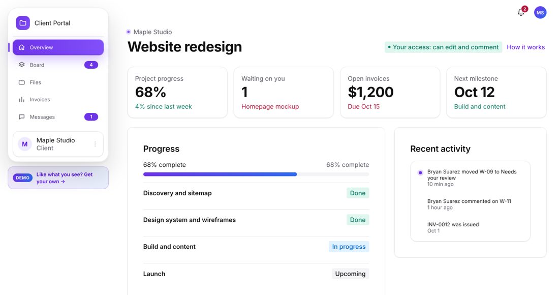 Client portal overview